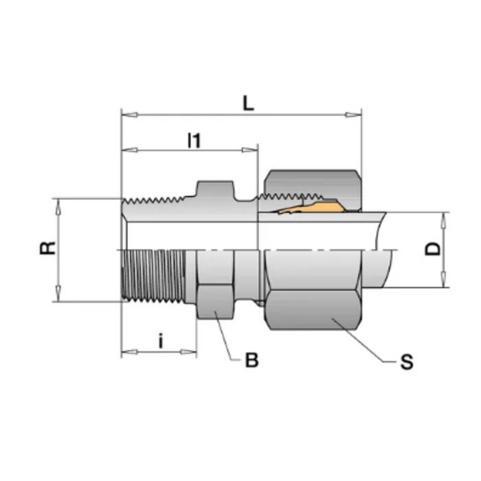 Schwer Fittings Schwer Fittings Rechte inschroefkoppeling