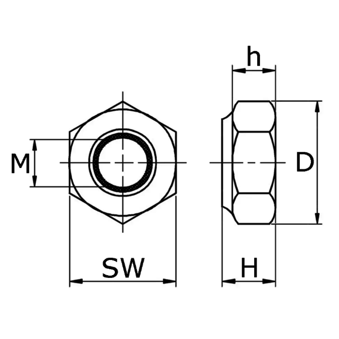 Vescoil International Hexagon lock nut