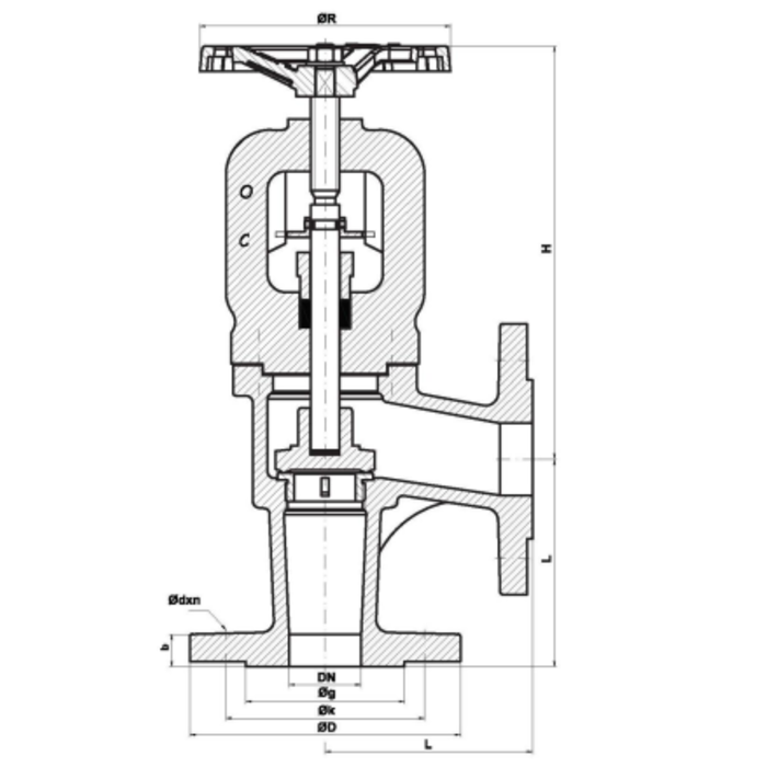 Vescoil International Globe Valve Angle Type