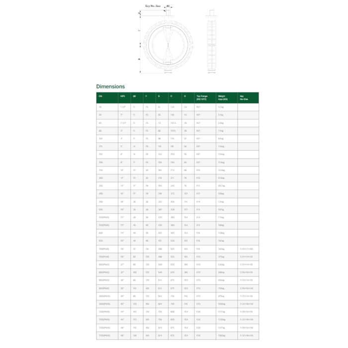 Vlinderklep Lug Type vervangbare zitting