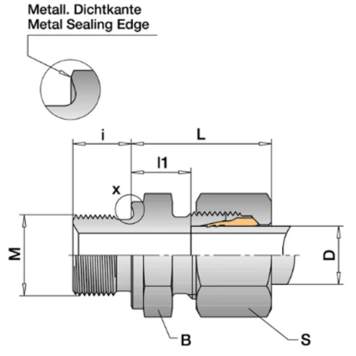Schwer Fittings Schwer Fittings Rechte inschroefkoppeling