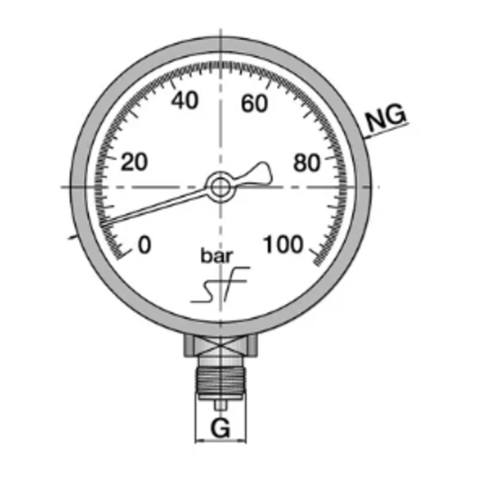 Schwer Fittings Bourdon-precisie manometer