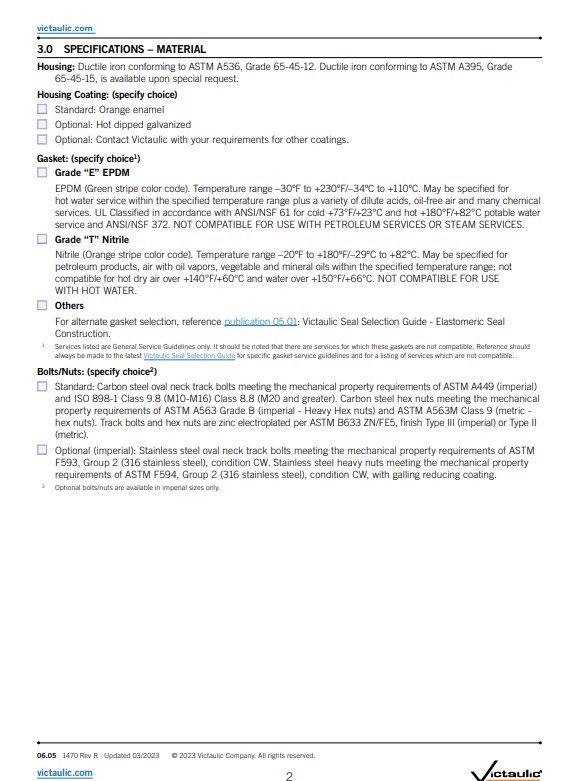 Victaulic Victaulic 75 flex couplings