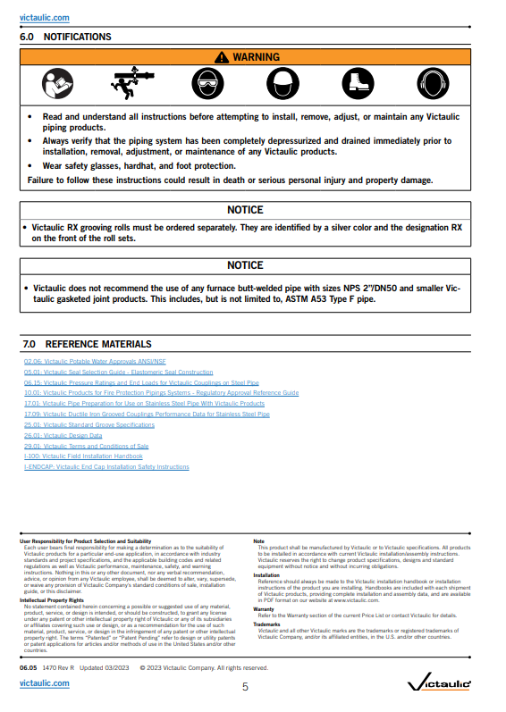 Victaulic Victaulic 75 flex couplings