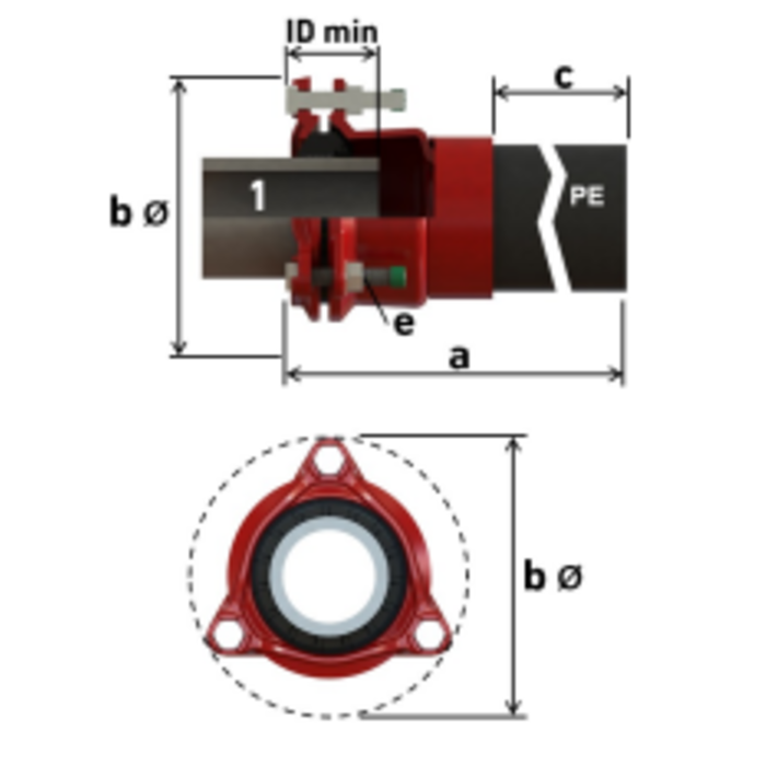 Georg Fischer MULTI/JOINT® 3067 Plus PE adaptor EPDM