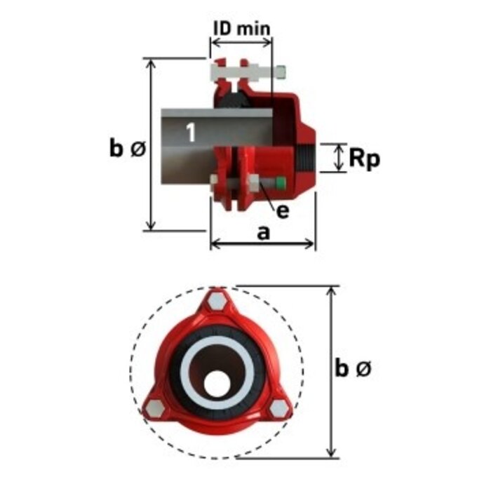Georg Fischer MULTI/JOINT® 3207 Plus eindkap met draad EPDM