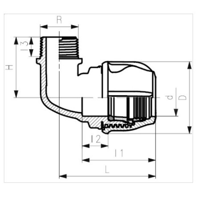Georg Fischer 90° Elbow with threaded male