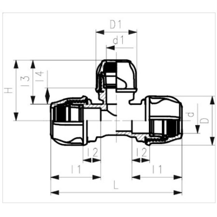 Georg Fischer T-stuk 90° reductie