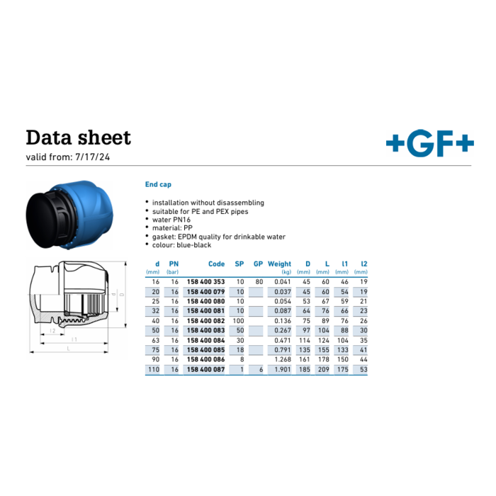 Georg Fischer End cap