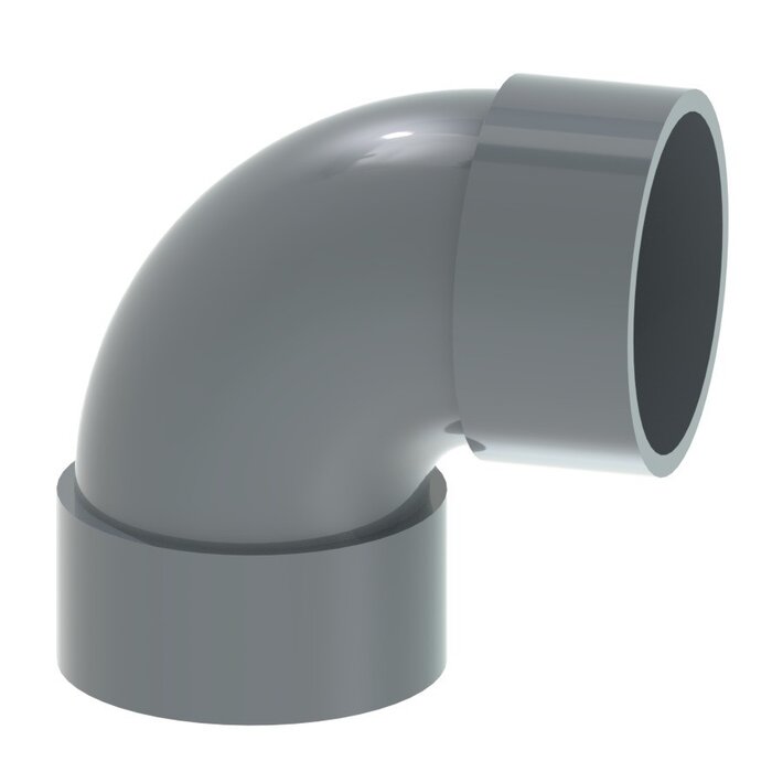 Georg Fischer Bocht 90° kort, PVC-U metrisch