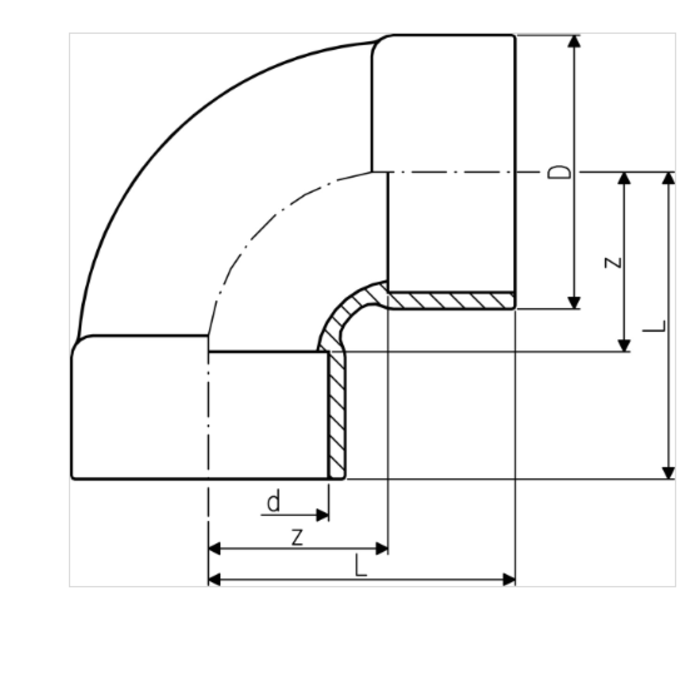 Georg Fischer Bend 90° short pattern PVC-U metric