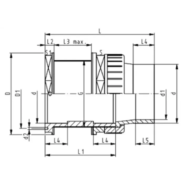 Georg Fischer PVC-U Tankadapter type 050 met mof reductie metrisch