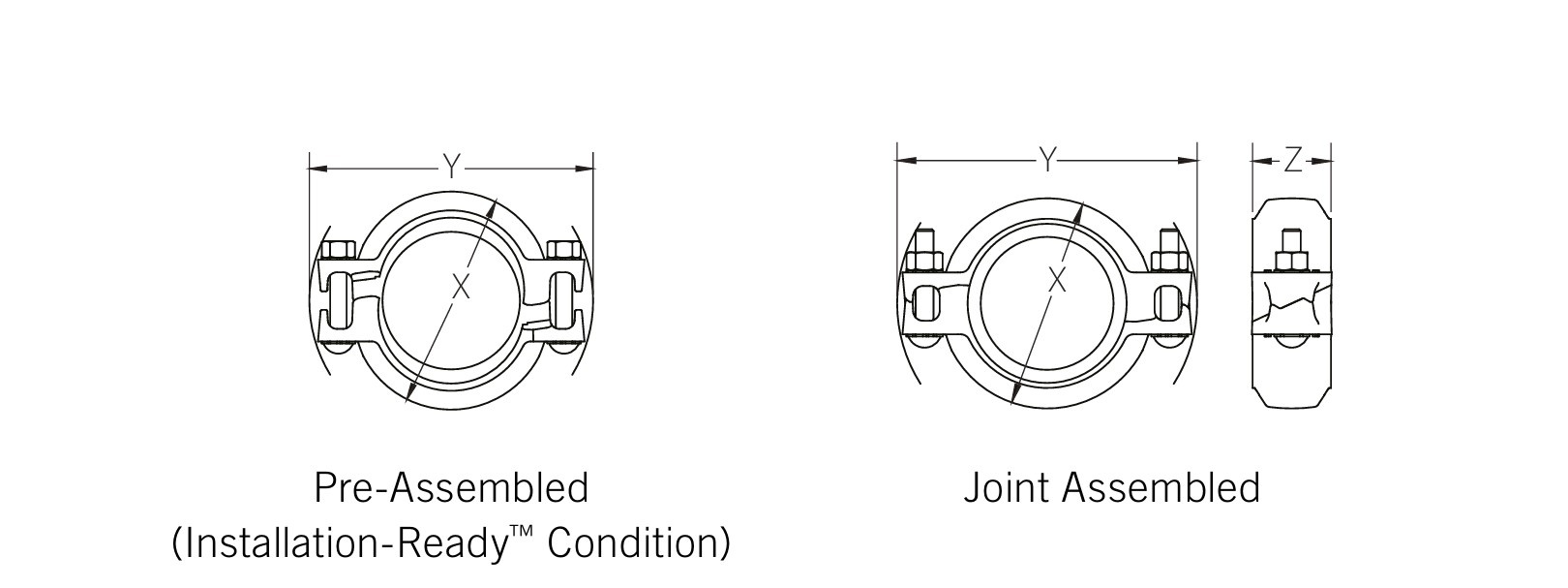 A2 Victaulic Victaulic QuickVic starre koppeling stijl 107 EPDM