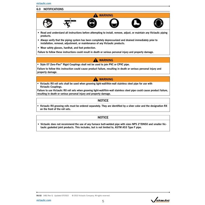 Victaulic Victaulic rigid coupling style 07 galvanised EPDM