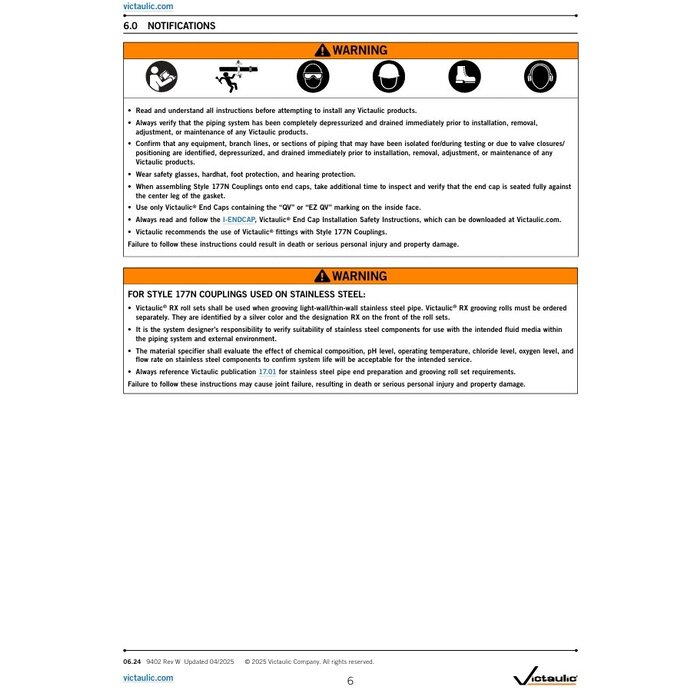 A2 Victaulic Victaulic QuickVic flexibele koppeling stijl 177N