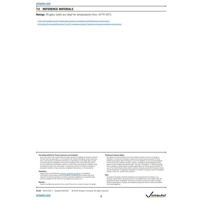 A2 Victaulic Victaulic FireLock™ Series FL-QR/CNV Conventional Sprinklers