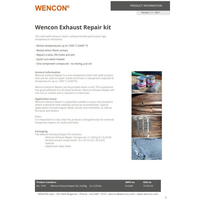 A4 Wencon Wencon® Exhaust Repair Kit 310 ml
