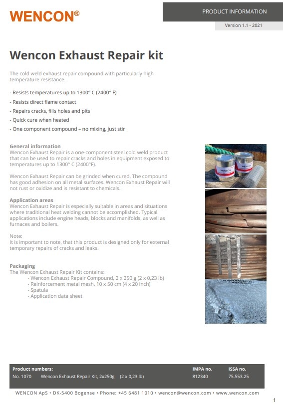 Wencon Wencon® Exhaust Repair Kit 310 ml