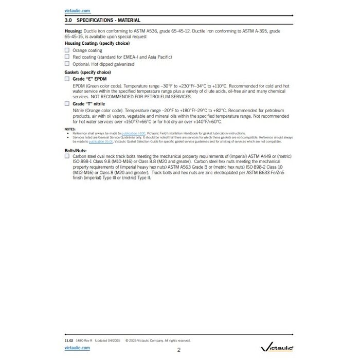 A2 Victaulic Victaulic mechanical T Style 920/920N Mechanical-T Outlet rood groef
