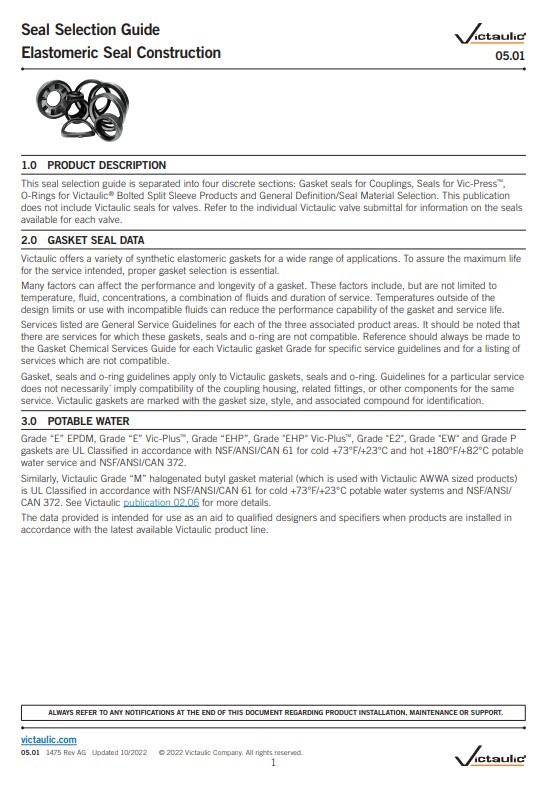 A2 Victaulic Victaulic EPDM rubber seal for Style 07/75/77/78