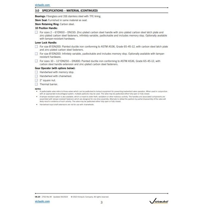 A2 Victaulic Vlinderklep handgreep Victaulic Style 761 Vic-300 DI-Nikkel MasterSeal EPDM