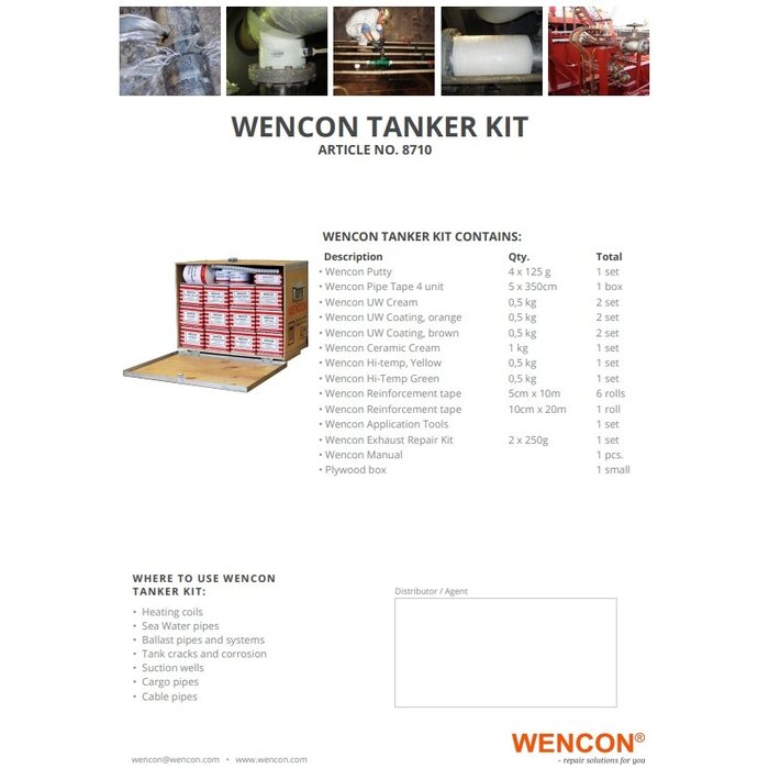 A4 Wencon Wencon® Tanker Kit (zonder applicatiegereedschap)