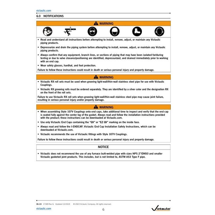 A2 Victaulic Victaulic QuickVic rigid coupling style 107N EPDM GALVA