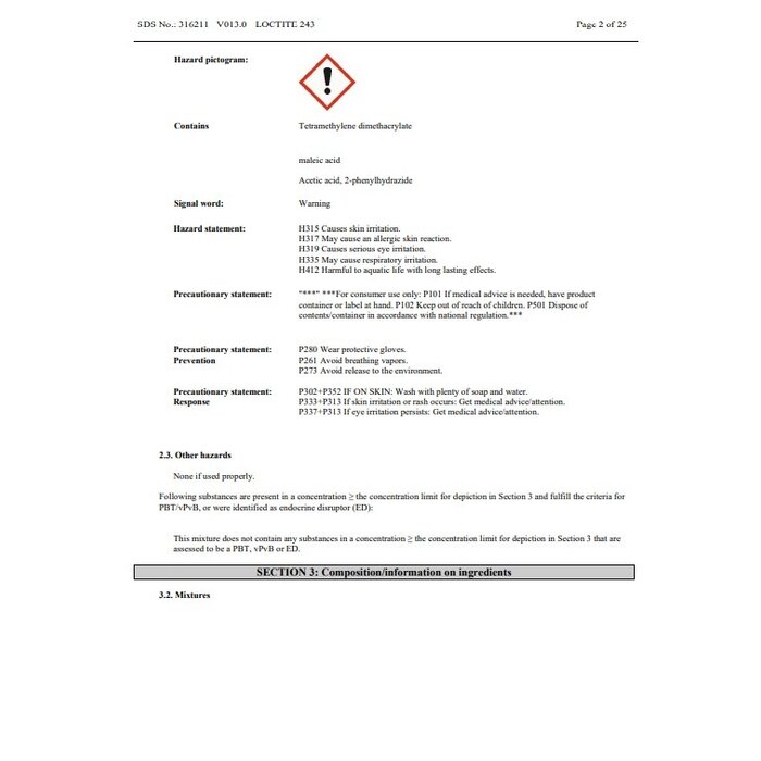 Georg Fischer LOCTITE® 243 Type: Medium-strength threadlocker for connections up to M36.