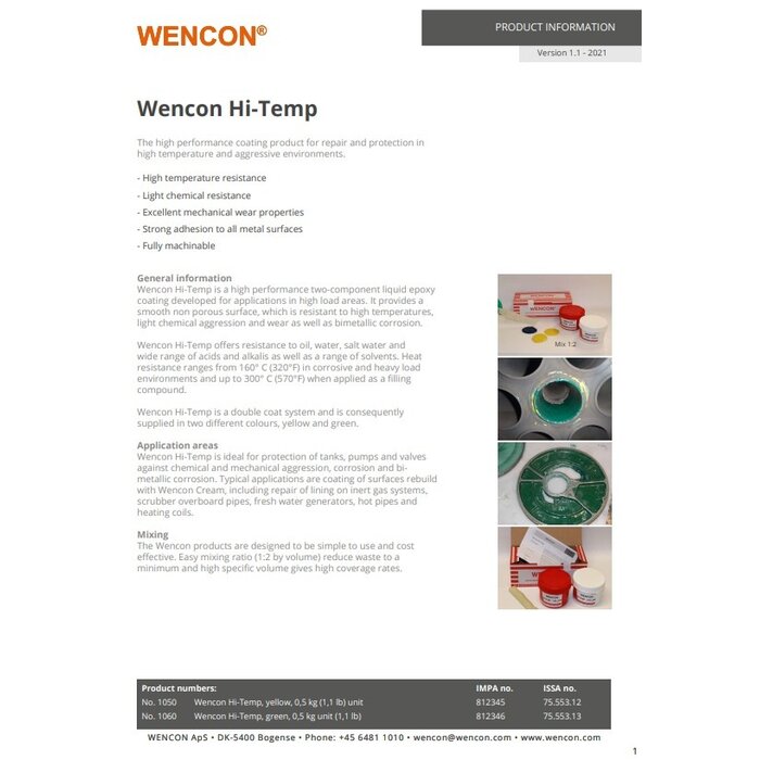 A4 Wencon Wencon® Hi-Temp Yellow