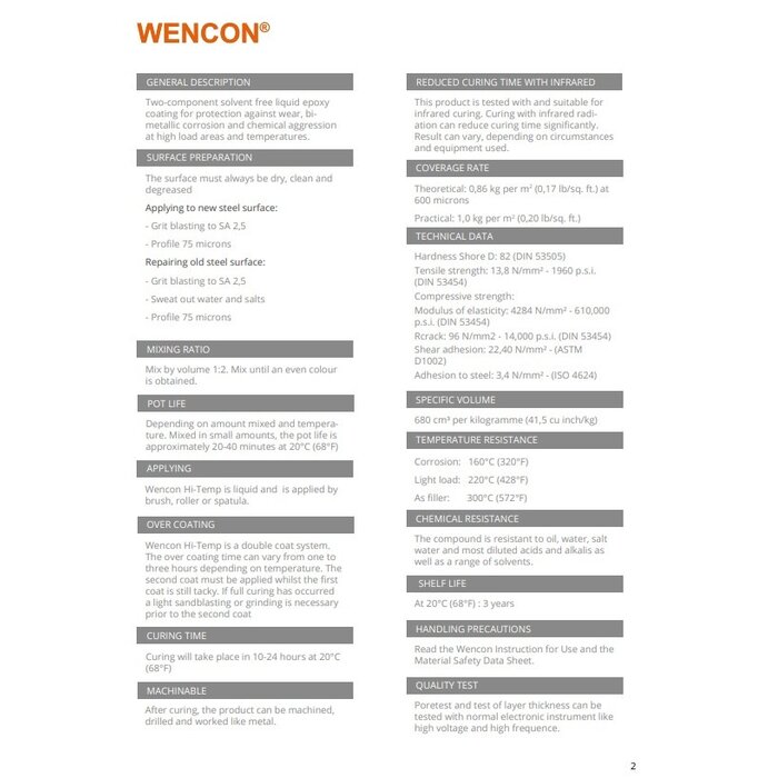 A4 Wencon Wencon® Hi-Temp Yellow