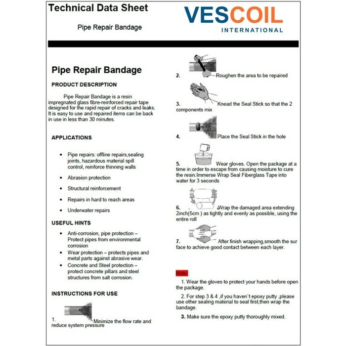 Vescoil International Vescoil Pipe Repair Bandage