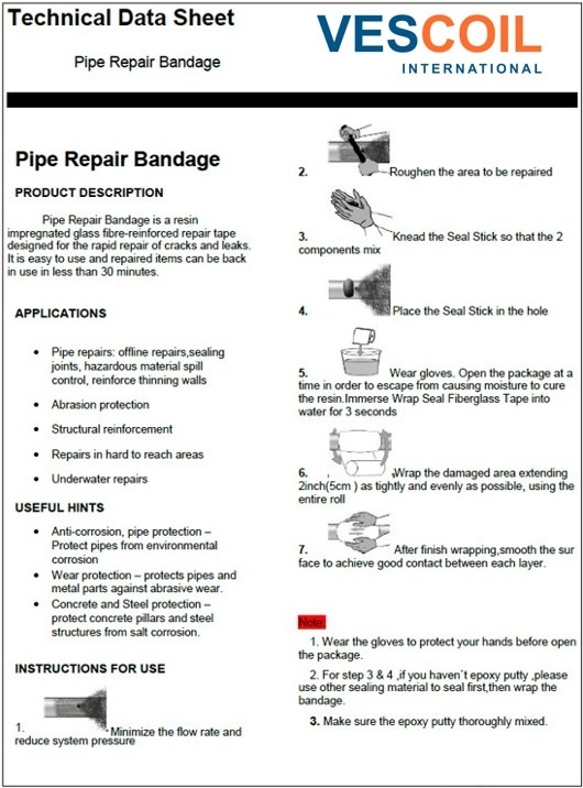 Vescoil International Vescoil Pipe Repair Bandage