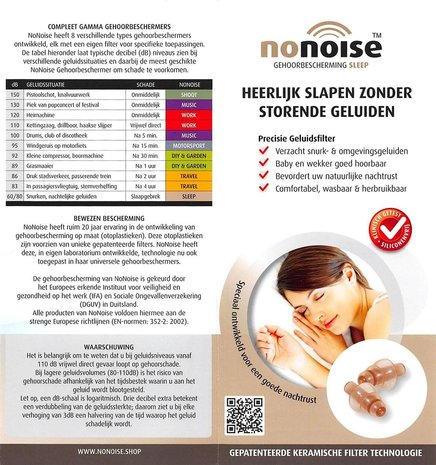 NoNoise Oordoppen Slaap | Laatste voorraad NoNoise Oordoppen Slaap | Laatste voorraad