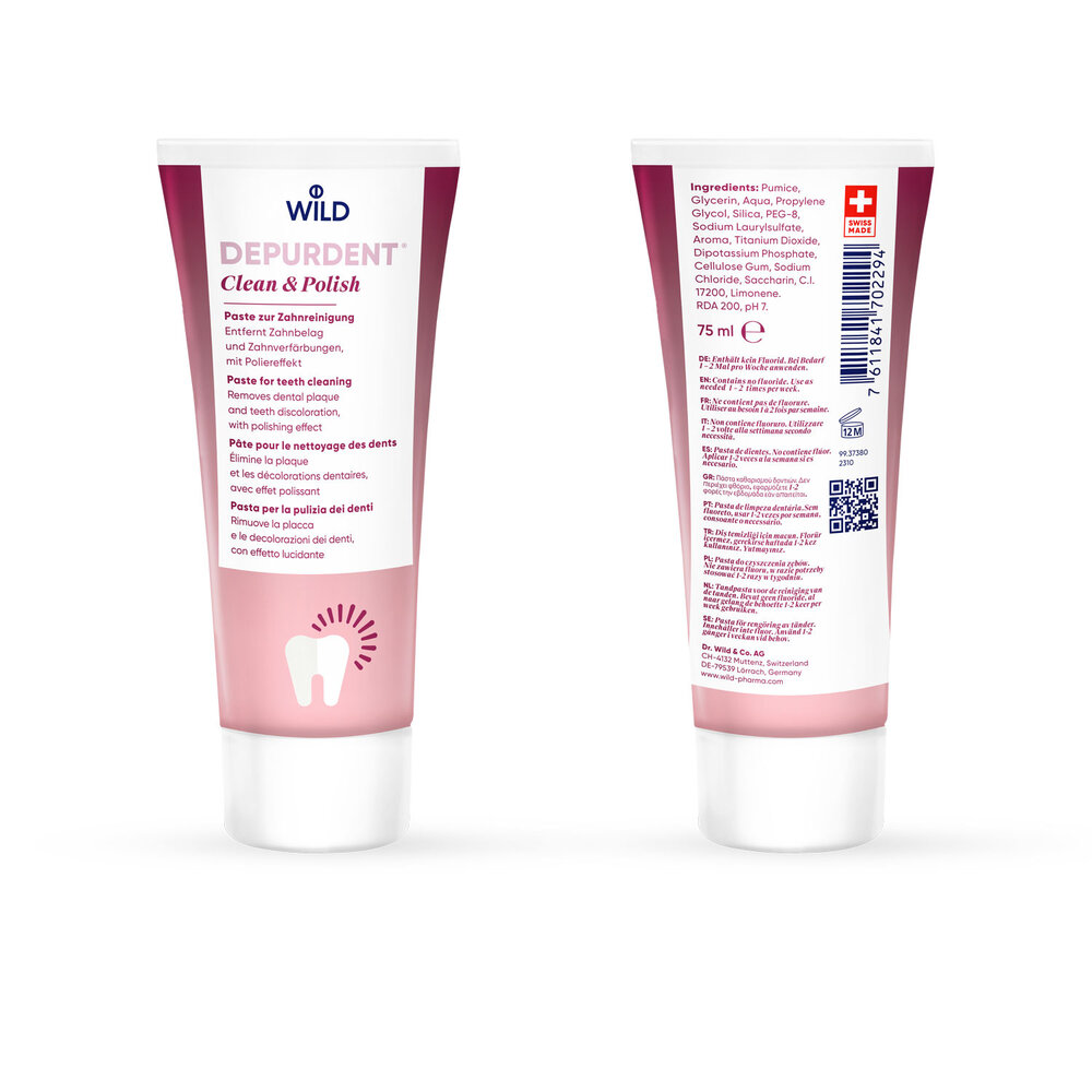 Dr. Wild Depurdent Clean & Polish tandpasta – Natuurlijk wittere tanden Dr. Wild Depurdent Clean & Polish tandpasta – Natuurlijk wittere tanden