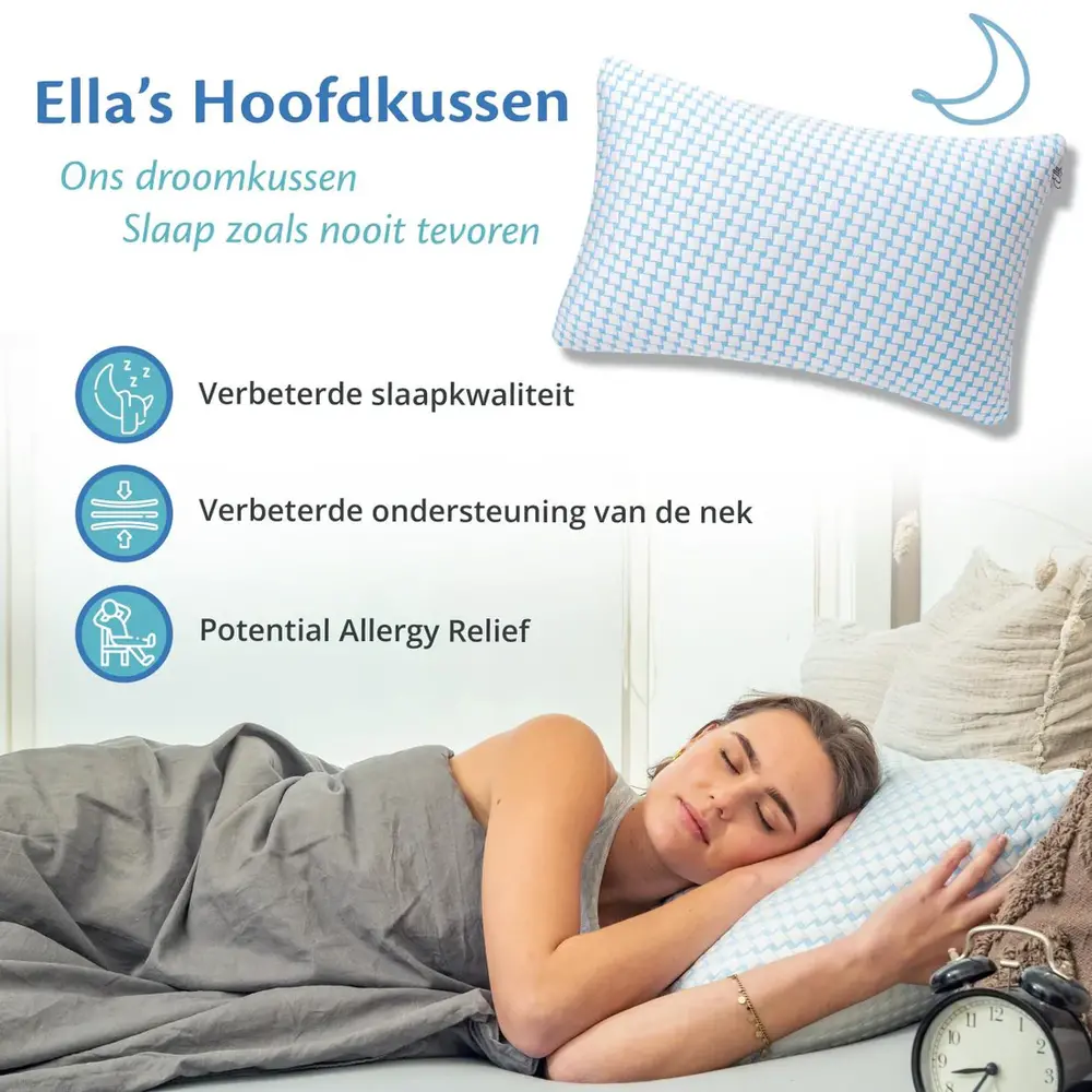 Ella Health Instelbaar Memory Foam Hoofdkussen Ella Health Instelbaar Memory Foam Hoofdkussen