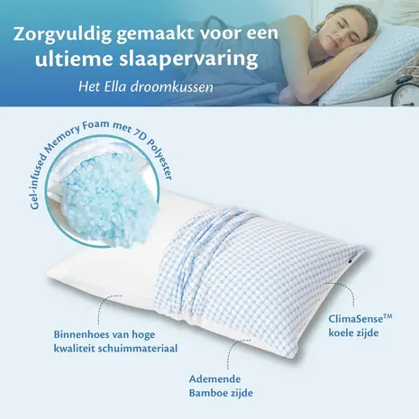 Ella Health Instelbaar Memory Foam Hoofdkussen Ella Health Instelbaar Memory Foam Hoofdkussen