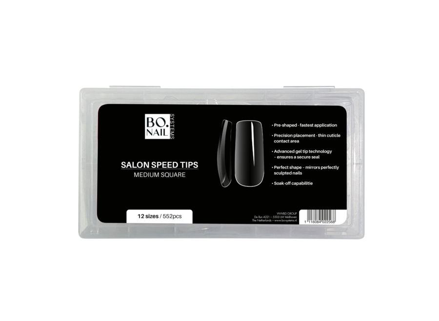 BO.NAIL Salon Speed Tip - Medium Square 552 pcs