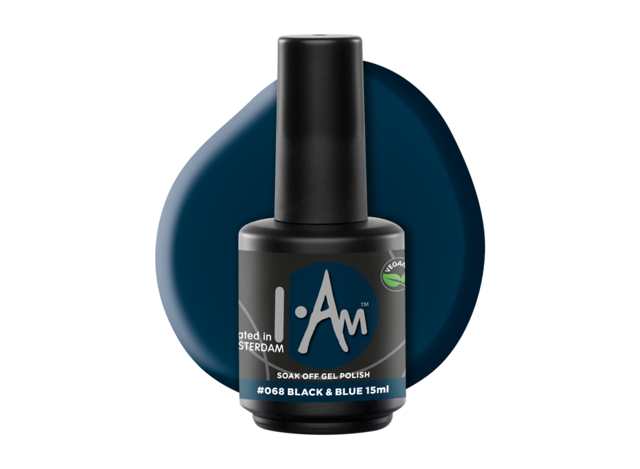 I.Am Soak Off Gel Polish #068 Black & Blue (15ml)