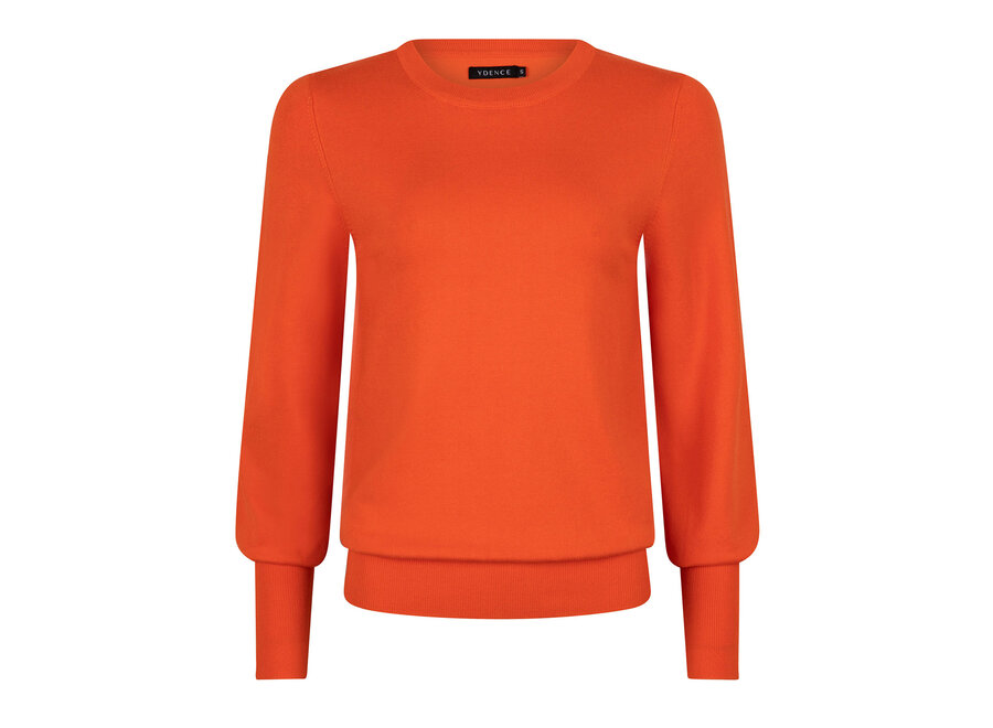 Ydence Vera Knitted Top Orange XS