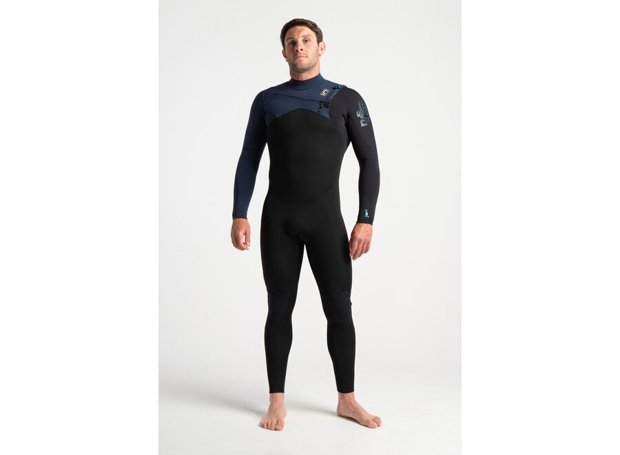 C-Skins Session Wetsuit 4-3 Chest Zip Black Blue