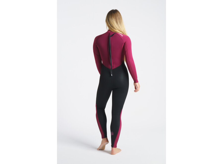 C-Skins Surflite Wetsuit 4-3 Back Zip Raven Black Wine