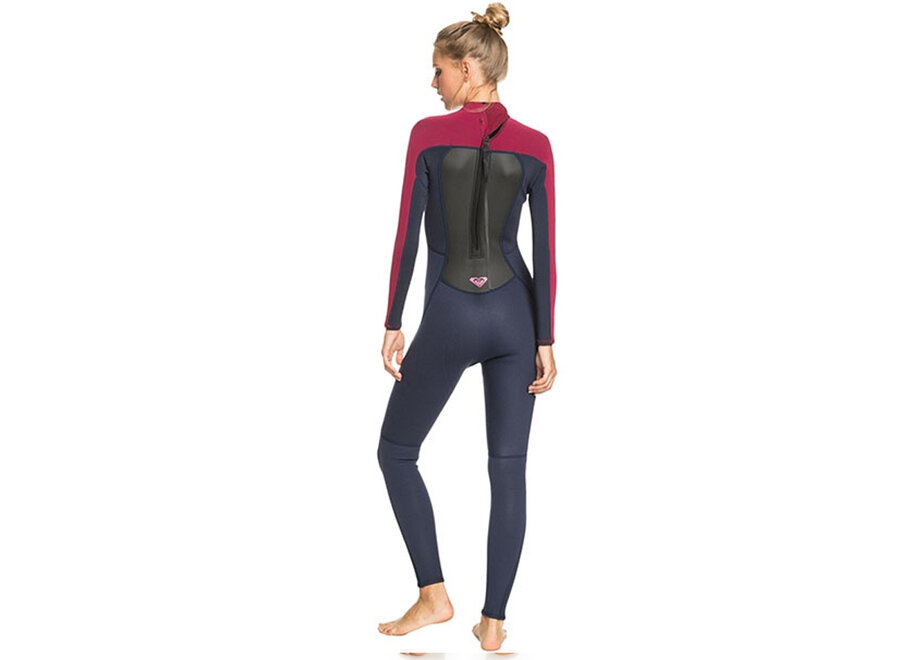 Roxy Prologue Wetsuit 4-3 Back Zip Blue Red 10