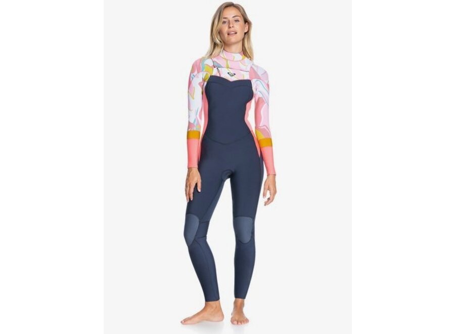 Roxy Syncro Wetsuit 3-2  Chest Zip Jet Grey Coral