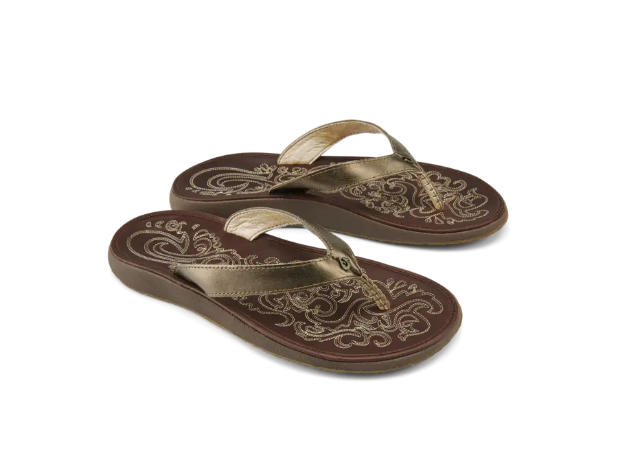 Olukai Paniolo Slipper Bronze/Dark Java