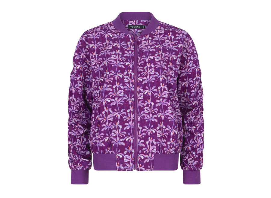 Bomberjacket Sem Purple Flower