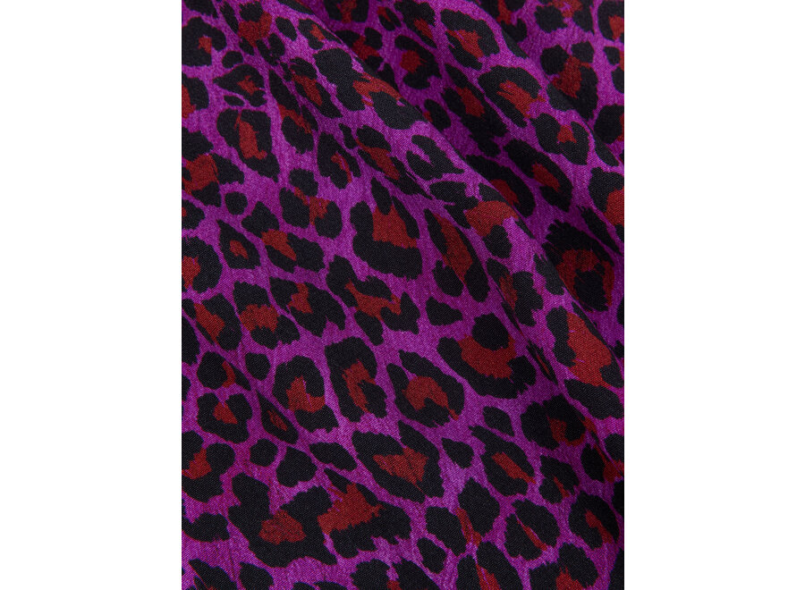 Ydence Blouse Alyssa Purple Leopard