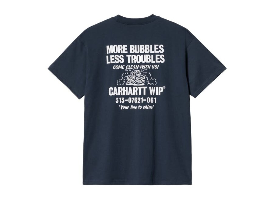 Carhartt WIP S/S Less Troubles T-Shirt Blue/Wax