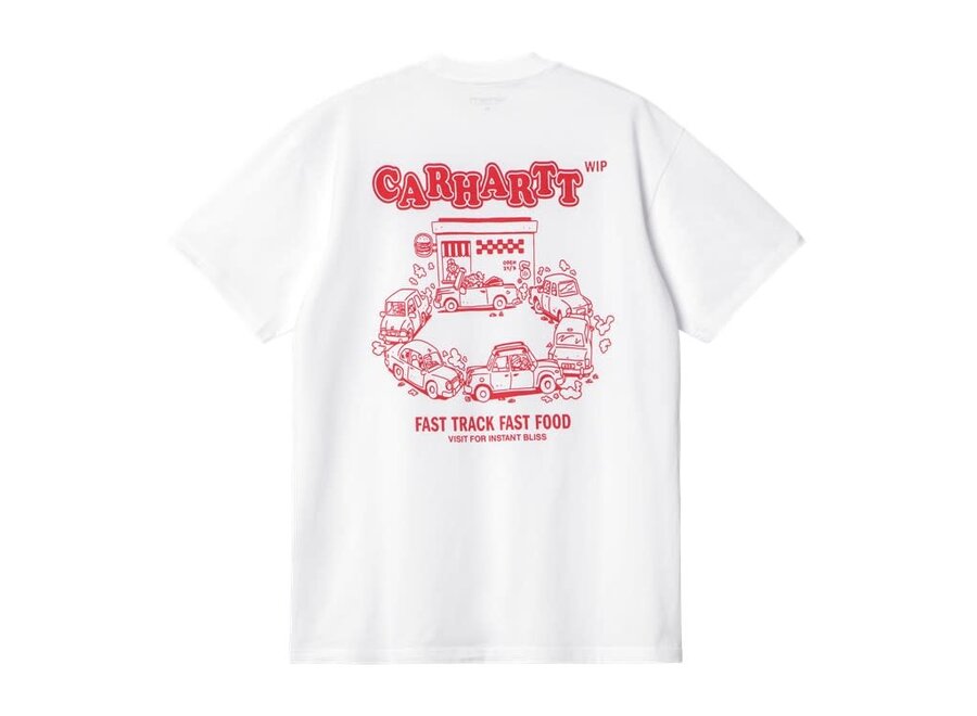 Carhartt WIP S/S Fast Food T-Shirt White/Red