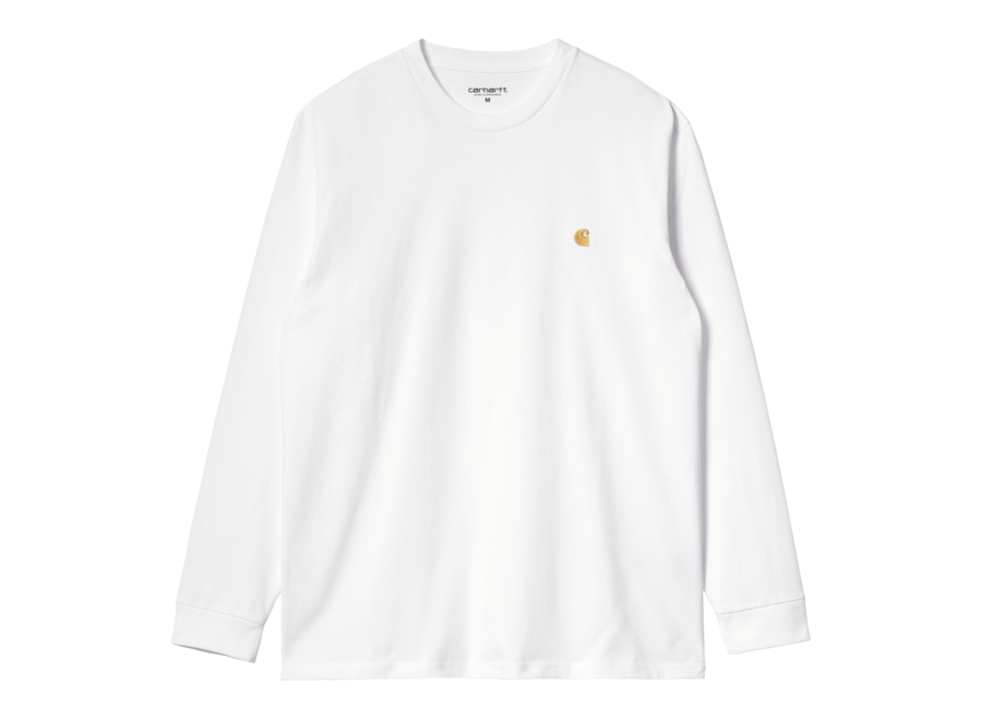 Carhartt WIP L/S Chase T-Shirt White/Gold