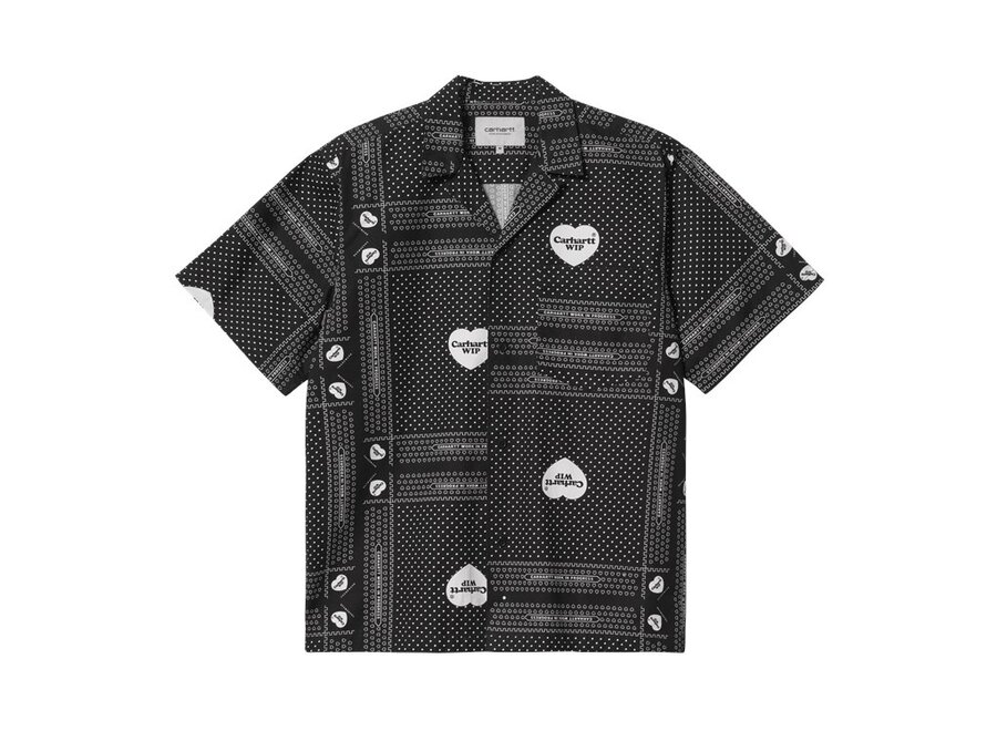 Carhartt WIP S/S Heart Bandana Shirt Heart Bandana Print, Black